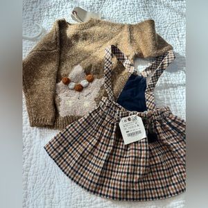 Zara kids sweater and skirt, 9-12m, NWT